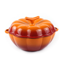 enamel round cast iron stock pot pumpkin shaped casserole